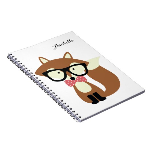 ちょうネクタイおよびガラスのヒップスターブラウンはパーソナライズ孤色に変色させます ノートブック (右側)