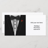ちょうネクタイが付いている黒いタキシード シーズンカード (正面/裏面)