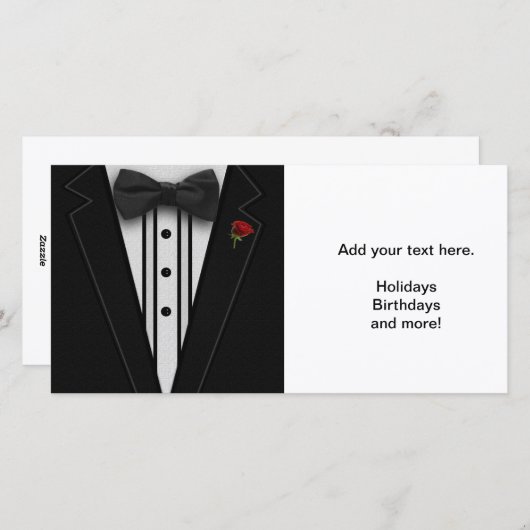 ちょうネクタイが付いている黒いタキシード シーズンカード (正面/裏面)