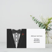 ちょうネクタイが付いている黒いタキシード シーズンカード (スタンド正面)