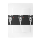 ちょうネクタイが付いている黒いタキシード 招待状ベリーバンド (正面例)