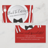 ちょうネクタイのディナー用大皿のシェフのケイタリングビジネスカード 名刺 (正面/裏面)