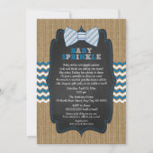 ちょうネクタイのベビーは招待状、男の子のベビーシャワーを振りかけます 招待状 (正面)