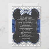 ちょうネクタイのベビーシャワーは詩が付いているノート感謝していしています サンキューカード (正面)