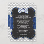 ちょうネクタイのベビーシャワーは詩が付いているノート感謝していしています サンキューカード (正面/裏面)