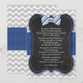 ちょうネクタイのベビーシャワーは詩が付いているノート感謝していしています サンキューカード (正面/裏面)