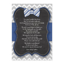 ちょうネクタイのベビーシャワーは詩が付いているノート感謝していしています