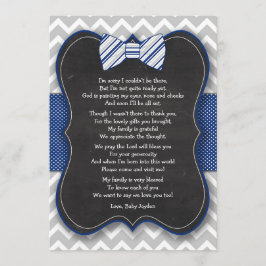 ちょうネクタイのベビーシャワーは詩が付いているノート感謝していしています サンキューカード