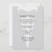 ちょうネクタイのモノグラムが付いているタキシード 招待状 (正面)