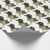 ちょうネクタイの包装紙を持つ猫 ラッピングペーパー (角)