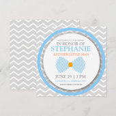 ちょうネクタイの男の赤ちゃんのシャワーの招待 招待状 (正面/裏面)