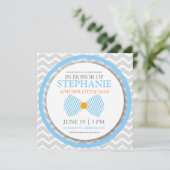 ちょうネクタイの男の赤ちゃんのシャワーの招待 招待状 (スタンド正面)