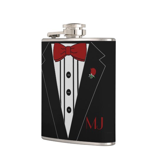ちょうネクタイの花婿の付添人の結婚式のタキシード フラスク (左)