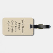 ちょうネクタイを持つかわいい子鹿のパグ犬 ラゲッジタグ (裏面横)