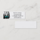 ちょうネクタイを持つハンサムなライオン スキニー名刺 (正面/裏面)