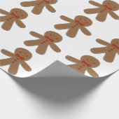 ちょうネクタイを身に着けているジンジャーブレッドマン ラッピングペーパー (角)