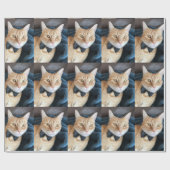 ちょうネクタイ猫 ラッピングペーパー (フラット)