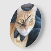 ちょうネクタイ猫 ラージ壁時計 (傾斜)