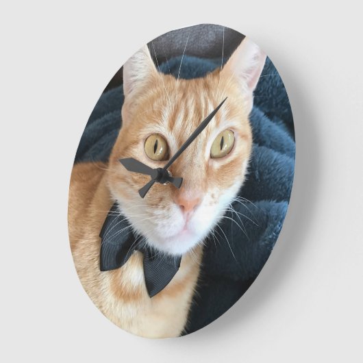 ちょうネクタイ猫 ラージ壁時計 (傾斜)
