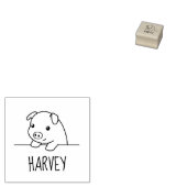 ちょこっと出た豚1x1 ラバースタンプ (押印)