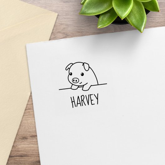 ちょこっと出た豚1x1 ラバースタンプ