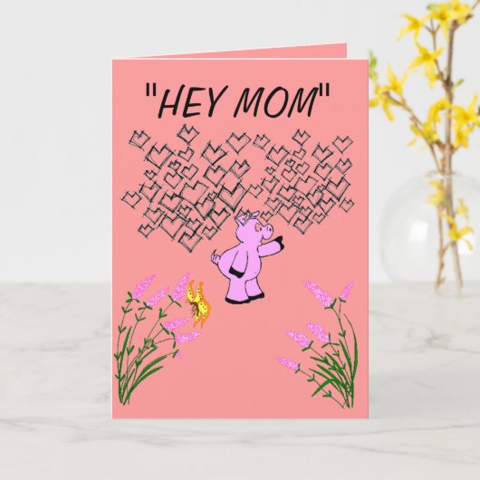 "ちょっとお母さん" カード (黄色い花)