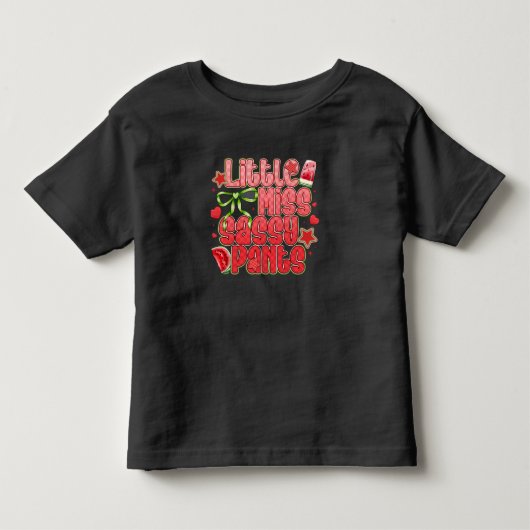 ちょっとしたおてんば娘 - すいかスタイルの態度 トドラーTシャツ (正面)