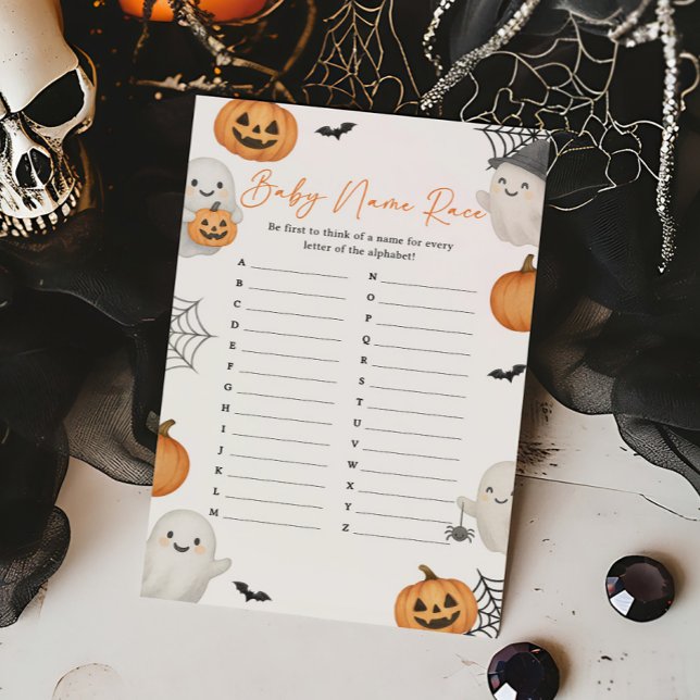 ちょっとしたお化けの幽霊シャワーベイビーネームレースゲーム (Little Boo Pumpkin Baby Shower Baby Name Race Game)