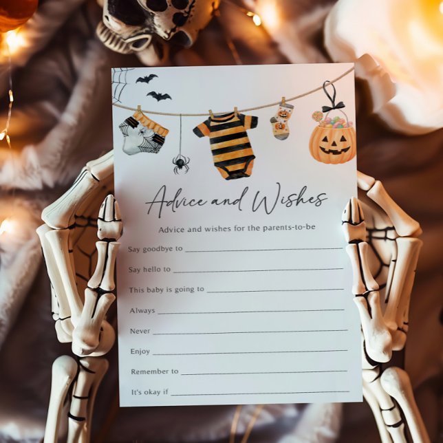 ちょっとしたお化けの物干しロープアドバイスと願い事ゲーム (Little Boo Ghost Baby Shower Advice and Wishes Game)