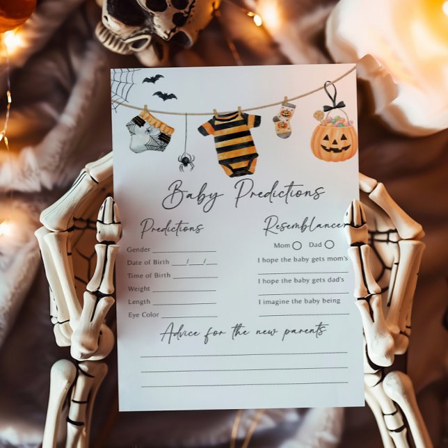 ちょっとしたお化けの物干し赤ちゃんの予言ゲーム (Little Boo Ghost Baby Shower Baby Predictions Game)