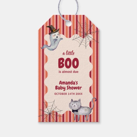 ちょっとしたお化けの赤ちゃん ハロウィン お披露目会 ギフトタグ (正面)