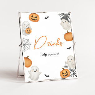 ちょっとしたほのぼのカボチャのハロウィンドリンクサイン ポスター