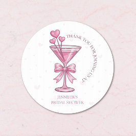 ちょっとしたエンゲージ Pink Martini ブライダルシャワー ラウンドシール