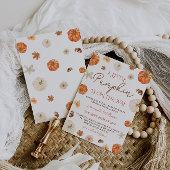 ちょっとしたカボチャの花 秋のベイビーシャワー 招待状