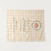 ちょっとしたカボチャの遊び心あるギンガムベイビーシャワー タペストリー (正面(横))