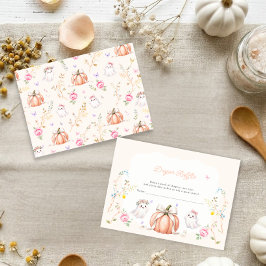 ちょっとしたブーかわいいピンクの10月のベビーシャワー エンクロージャーカード