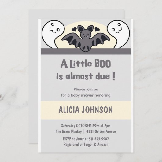 ちょっとしたブーがハロウィーンの約束だ 招待状 (正面/裏面)