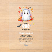 「ちょっとしたブーが行き着いている」ハロウィーンの赤ちゃんシャワー アクリル招待状 (正面)