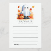 「ちょっとしたブーが行き着いている」ハロウィーンの赤ちゃんシャワー アドバイスカード (正面)