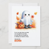 「ちょっとしたブーが行き着いている」ハロウィーンの赤ちゃんシャワー サンキューカード (裏面)