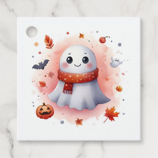 「ちょっとしたブーが行き着いている」ハロウィーンの赤ちゃんシャワー フェイバータグ (正面)