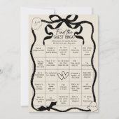 ちょっとしたブーでゲストビンゴゲームカードを見つける 招待状 (正面)