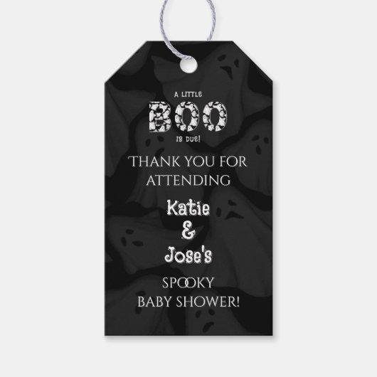 ちょっとしたブーで赤ちゃんシャワーが浴びせられる ギフトタグ (正面)