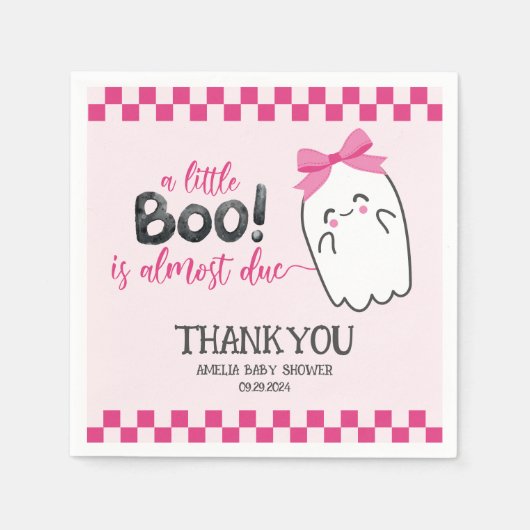 ちょっとしたブーはほとんどレトロなピンクの赤ちゃんシャワーが原因 スタンダードカクテルナプキン (正面)