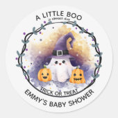 ちょっとしたブーブーベイビーシャワーラウンドステッカーかわいいおばけ ラウンドシール (正面)