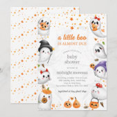 ちょっとしたブー ハロウィン ベイビー シャワー 招待状 (正面/裏面)