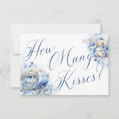 ちょっとしたプリンセス ロイヤルブルー シャワーのキス 招待状 (正面)