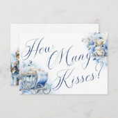 ちょっとしたプリンセス ロイヤルブルー シャワーのキス 招待状 (正面/裏面)