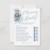 ちょっとしたプリンセス ロイヤルブルー シャワー ママまたはパパ 招待状 (正面)