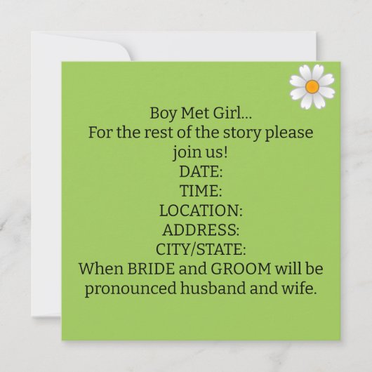 ちょっとしたユーモア結婚式招待状Wordi 招待状 (正面)